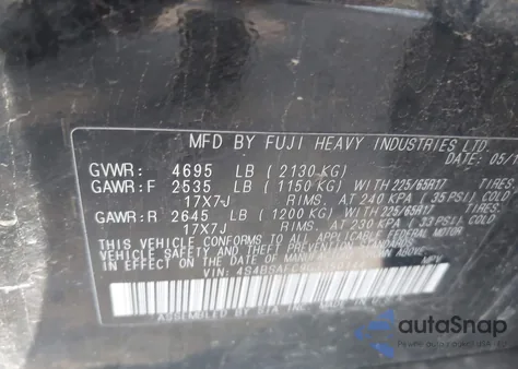 2016 Subaru Outback 2.5I Premium z USA, uszkodzony, nr VIN 4S4BSAFC9G3350144